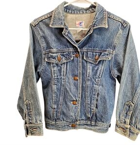 Vintage 1980 Brite N Sassy Denim Trucker Jacket Size 10
